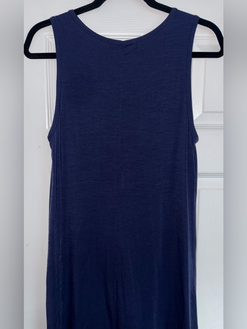 Unbound Merino Wool Navy Blue Scoop Travel Midi Stretch Lightweight Tank Dress S - Picture 9 of 12